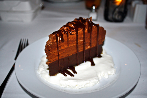 Chocolate truffle cake is just one of many decadent dessert choices.