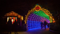 Xmas light tunnel at Cambria Christmas Market