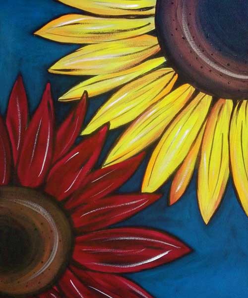 Local artist Skye Ravy will lead the class on how to re-create her painting, "Sunflowers."