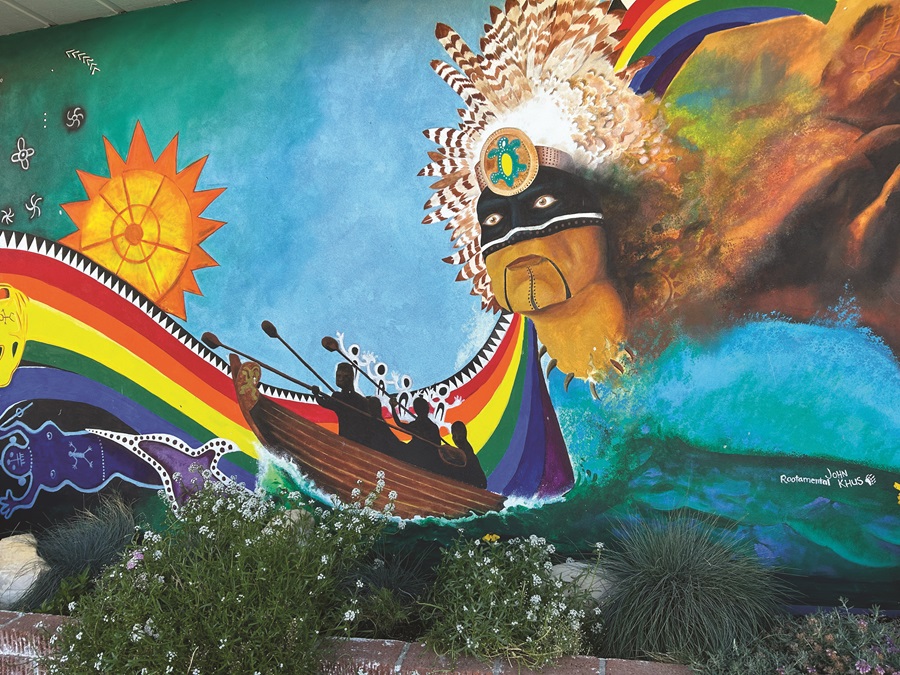 Chumash mural in Cambria