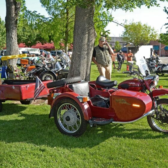 Vintage sidecars at Paso Robles Downtown City Park
